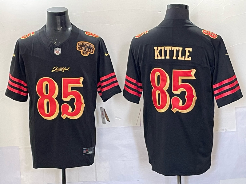 Men San Francisco 49ers 85 Kittle black Limited Nike NFL 2025 Jersey 08